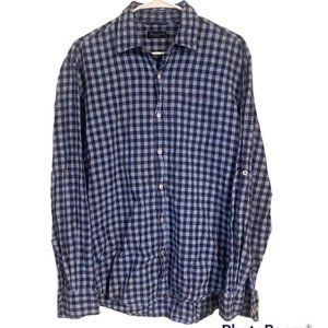 Linea Rosso Signature Blue Checkered Long Sleeve Button Down‎ Men’s Large